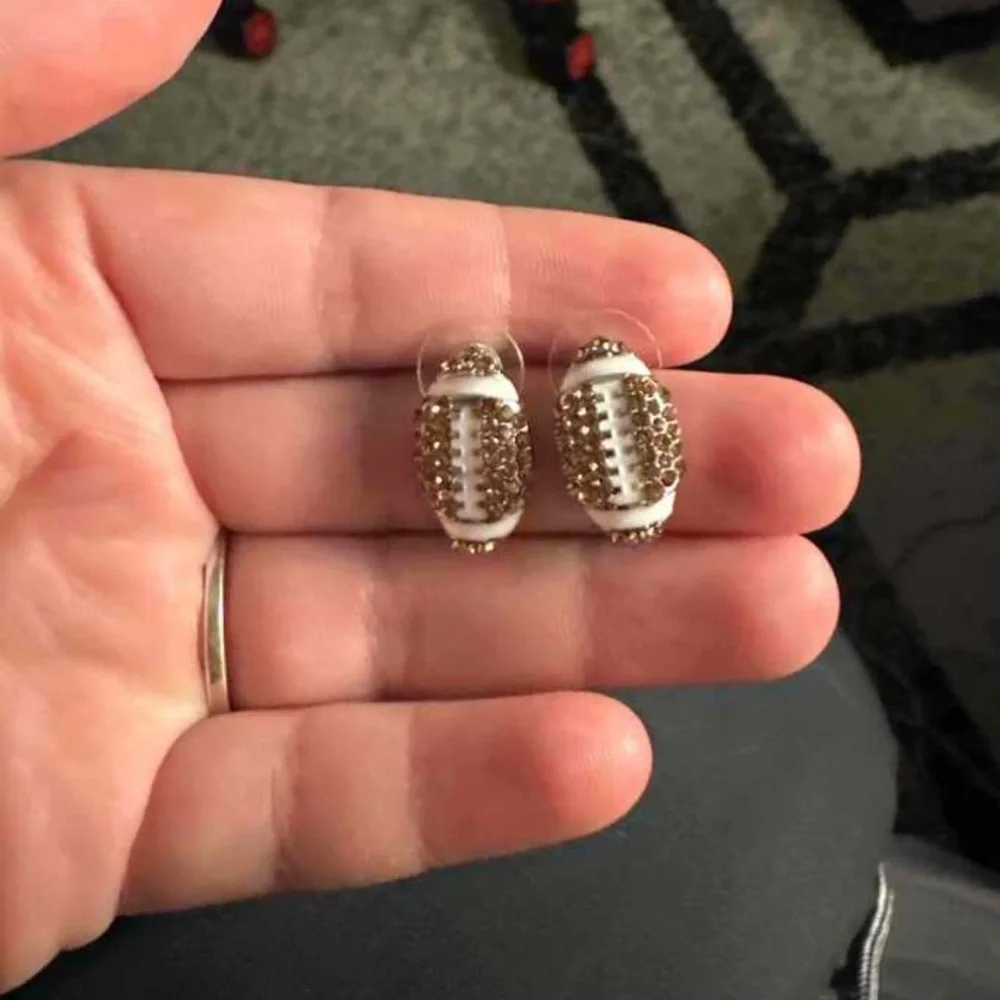 🏈 Football Rhinestone Earrings 🏈 - Picture 3 of 4